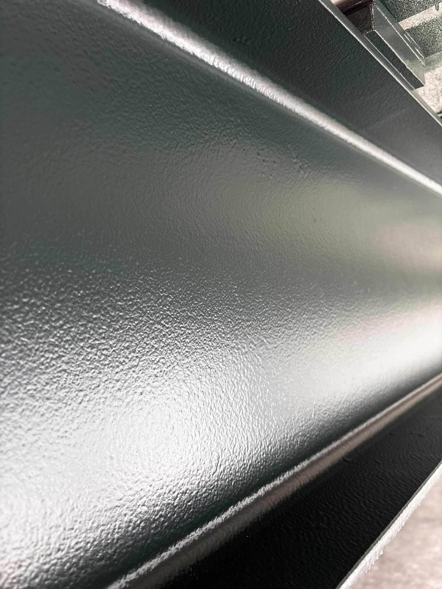 Close up of intumescent coating texture on steel